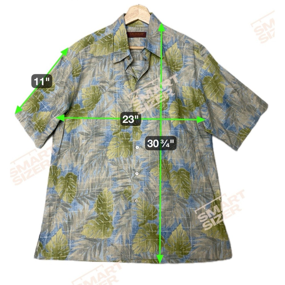 Tori Richard Tropical Hawaiian Leaf Shirt Men's M Green Summer Streetwear Resort - Picture 3 of 7